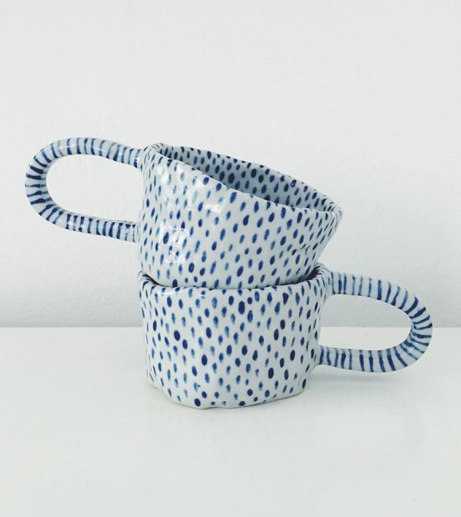 Indigo Dot Cups