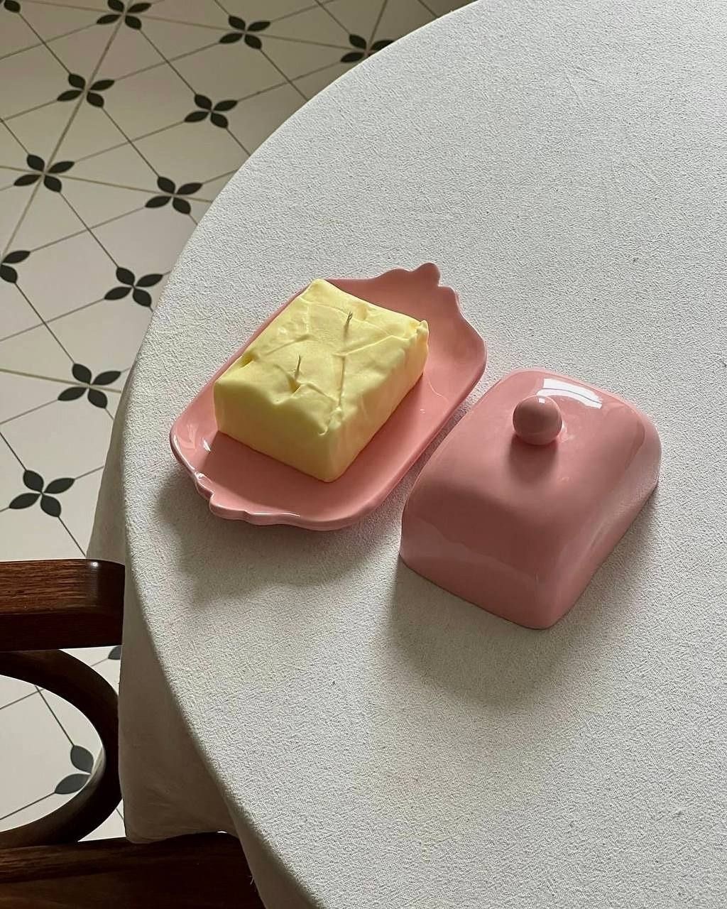 Pink Butter Dish