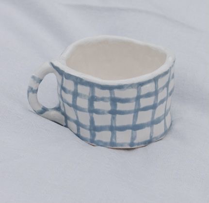 Blue Check Mug